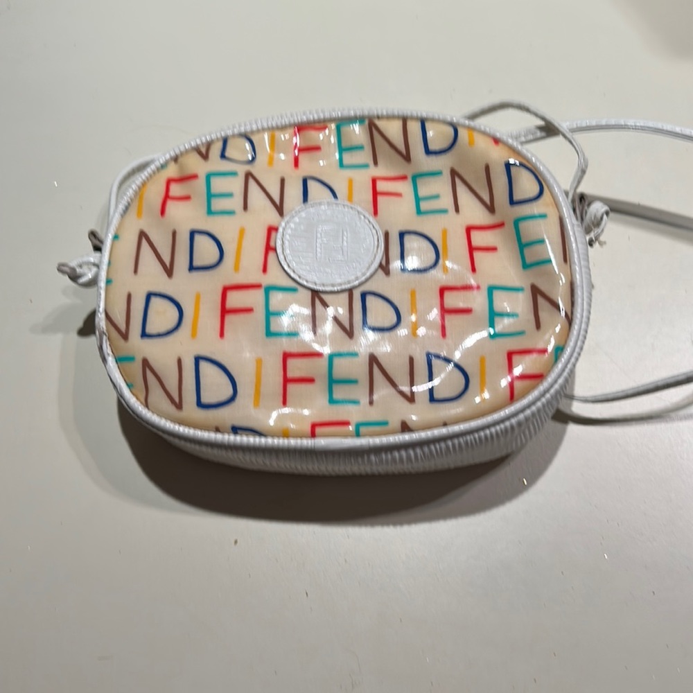 FENDI vintage handbag canvas coated Multicolor White Multiple colors